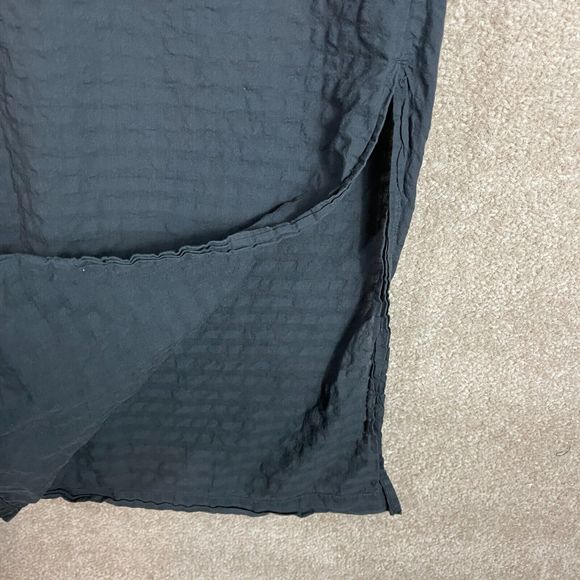 Everlane The Caftan Dress Size Medium M Black Organic Cotton Textured Oversized - Picture 4 of 11